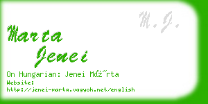 marta jenei business card